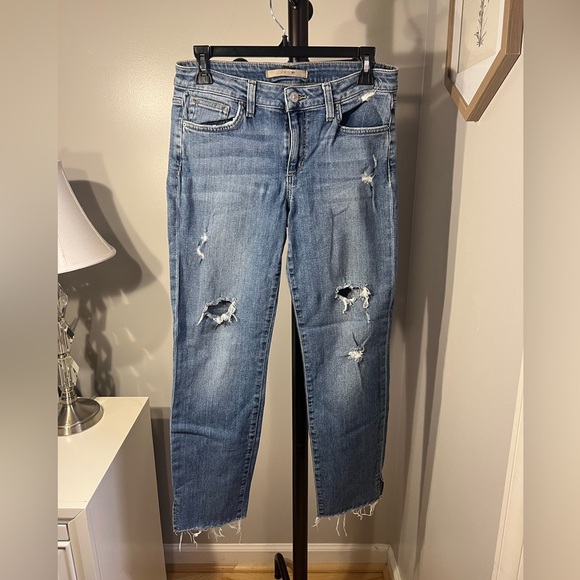 Joes Jeans W28 Straight Ankle Distressed Raw Hem Jeans Women’s Cotton - Picture 1 of 4